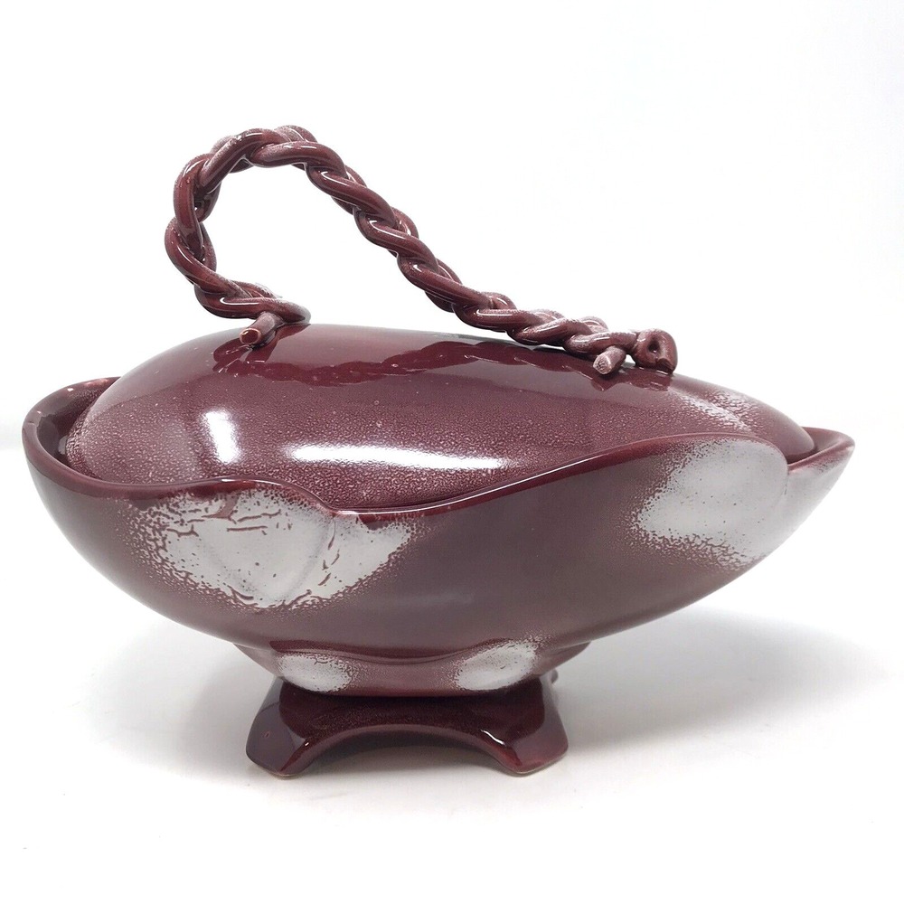 Vtg JOHANNES BRAHM California Pottery #865  Covered‎ Compote Footed Candy Bowl
